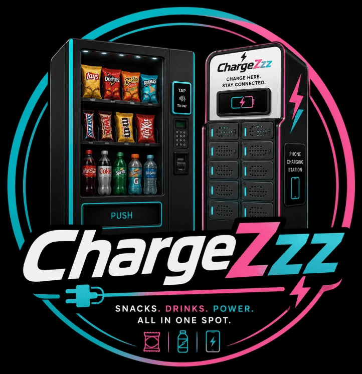 ChargeZzz — snacks, drinks, power, all in one spot